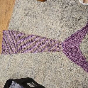 Handmade mermaid tail blanket
